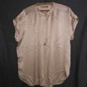 Vince 100% Silk Blouse Top - M - Champagne Color